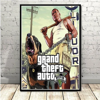 Video Igre GTA 5 Grand Theft Auto Art Dekor Kakovost Slike Platno Slikarstvo Doma Dekor Plakat, dnevna soba Stenski Dekor A920