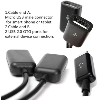 Dvojno Mikro USB OTG Hub Host Adapter Kabel Za Tablični RAČUNALNIK Pametni Telefon, Združljiv Z Vsemi Tablični računalnik In mobilni telefon S Funkcijo OTG