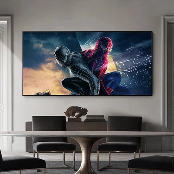 Spiderman Plakatov in Fotografij Superheroj Platno Slika Slikarstvo Moderno Črno in Rdeče Wall Art Slik, ki Soba Dekor Plakat