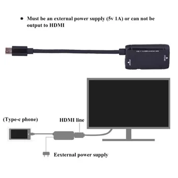 USB Tip C Do HDMI je združljiv vmesnik USB-C Za HDTV Adapter Moški Za MHL Android Tablet Za MacBook Huawei Matebook Prenosnik