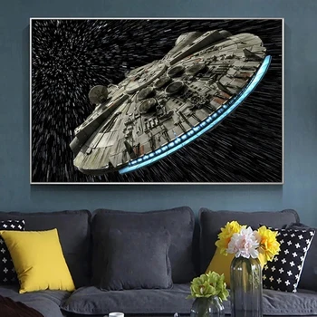 Disney Star Wars Film Destroyer Falcon vesoljsko Ladjo Platno Slikarstvo Tiskanje Plakatov Wall Art Slik, Dnevna Soba Dekor Cuadros