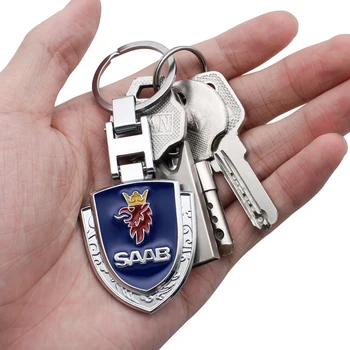 3D Kovinski Emblem Avto Styling Keychain Ključnih Verige obeske Za SAAB 9-3 9-5 93 9000 900 9-7 600 99 9-X Turbo Auto dodatki