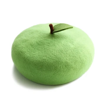Korejski sadje, bučno klobuk srčkan mehko sestra majhnimi listi slikar klobuk zeleno jabolko volnene baretka
