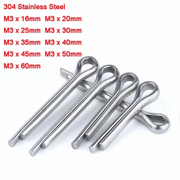 10pcs M1/1.5/2/2.5*10-50mm GB91 Stainless Steel Split Pins Clevis Cotter Pin 