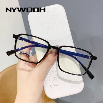 NYWOOH Končal Kratkovidnost Očala Ženske Moški Ultralahkih TR90 Kvadratnih Očala na Recept Shortsight Dioptrije Očal -1.0, da -4.0