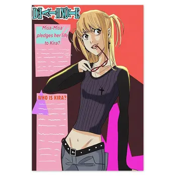 Misa Amane SMRTI OPOMBA MisaMisa Anime Plakati Klasičnih Manga Slika Natisne Wall Art Fotografij, Platno Slikarstvo Soba Dekor Doma Dekor
