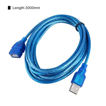 1/1.5/2/3-M Anti-motnje USB 2.0 Podaljšek USB 2.0 Moški-USB2.0 Ženski Podaljšanje Sinhronizacijo Podatkov Kabel Kabel Modra Standard