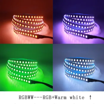 12 MM PCB RGBCCT RGBWW 5 1 4 V 1LED Trak 5050 DC12V 84leds/m Prilagodljive Luči RGB+Bela+Topla Bela 5 barvo v 1 LED Čip