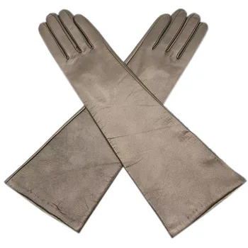 Rokavice zimske ženske roko rokavi moda ovčje kože zlato rokavice srednje dolžine 36 cm novega toplo žensk usnje, volna, podloga 2021-0009