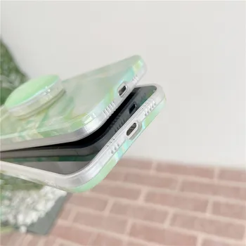 Laser Zelenega Marmorja Imetnik Primeru Telefon Za iPhone 12 11 Max Pro XS Max XR X 7 8 Plus SE 2020 Sijajni Aurora Mehko IMD Fundas Lupini