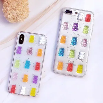 Luštna 3D Candy Barve Nosijo Telefona Primeru za iPhone 13 11 8 Pro plus XR XS Max Mehko TPU Pokrov ohišja za iPhone 12 Max Pro mini Pokrov