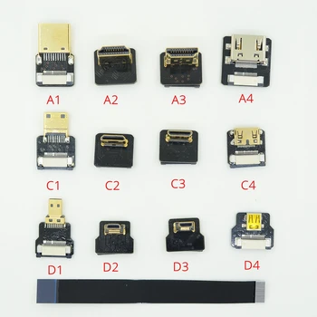 Trak Ravno FPV HDMI je združljiv Kabel Micro HDMI na Mini HDMI 90 Stopinj Adapter 5 cm-80 cm FPC Igrišču 20pin Vtič Priključek