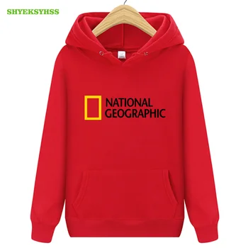 National Geographic Logotip Moški pulover s kapuco na Prostem Odkritje Odkrijte Unisex Majica Zabavno Modne blagovne Znamke Vrhovi