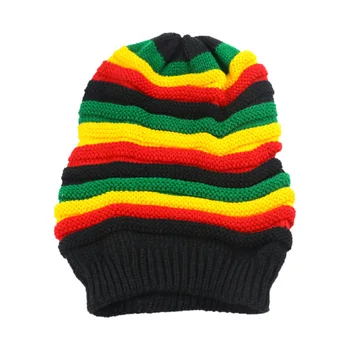 2021 Zimski Modni Hip Hop Bob Marley Jamajški Rasta Reggae Multi-barvne Trakove Kapa Klobuki Za Moške, Ženske Unisex