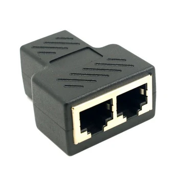 RJ45 Ženski vmesnik LAN Ethernet Omrežja Kabel, Ženski Splitter Priključek za Napajalnik Za Prenosnik Priklopne Postaje