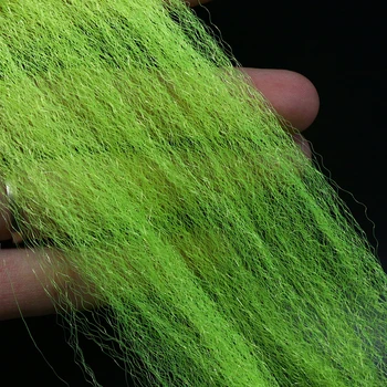 Jujufly premium letenje vezava sintetičnih vitek las, vlaken Fluorescentno rumena morske clouser baitfish skušnjava letenje vezava gradiva