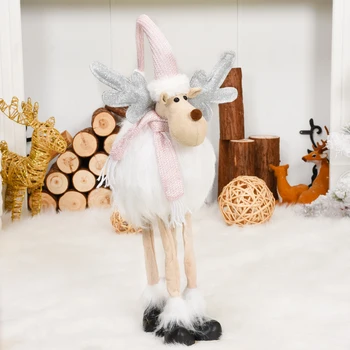 Novo Leto 2022 Božični Okraski za Dom Elk lutka Otroke darila Okna Okraski Navidad