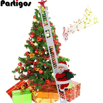 Santa Claus Plezalna Lestev, Električni Petje Gor in Dol Santa Claus Okraski za Božično Drevo Zaprtih Božični Okraski