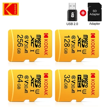 Kodak Visoke hitrosti C10 u3 pomnilniško kartico v30 16GB 32GB micro sd kartica 64GB 128GB tarjeta microsd 256gb mini TF kartice + card reader