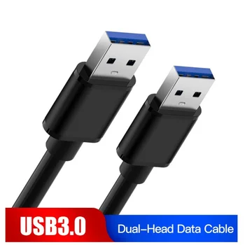 USB 3.0 Moški-Moški Kabel, Konektorji Razširitev za Sinhronizacijo Podatkov Kabel Dvojno Vrsto Vrata Hiter Prenos Datotek Za Prenosni RAČUNALNIK 0.6/1/1.5 m