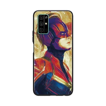 Za Čast 50 SE V30 30i 30-IH 30 20 20E 20 V20 Pro 5G Plus, Lite Črn Telefon Primeru junak Marvel Captain Marvel Mehko TPU Pokrov