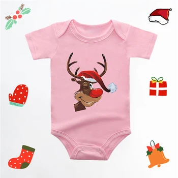 DERMSPE Vroče Prodaje Baby Roza Romper Harajuku Božič Grafika, Tiskanje Novorojenčka Fant Dekle Bodysuit Baby Baby Toddler Clothes1923