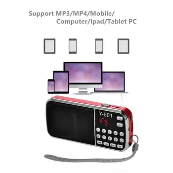 L-088 Prenosni Veliki LCD Svetilka FM/MP3 Radio Audio Podporo od 87,5-108MHz FM Radio Micro SD TF Kartice AUX / USB-Zvočnik