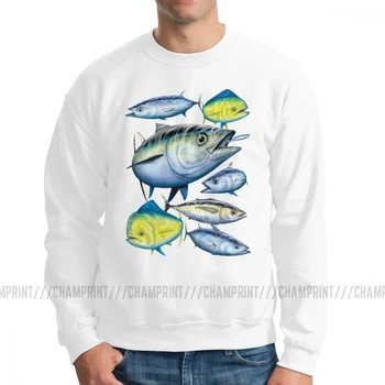 Moške Tuna In Mahi Mahi Sweatshirts Neverjetno Morskih Umetnosti Gamefish Ribolov Puloverji Bombaž Hoodies Ponos Oblačila