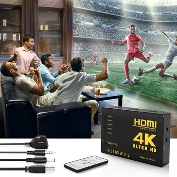 4K 2K 5in1 HDMI Splitter HD 1080P Video Preklopnik Adapter 3 Input 1 Izhodna Vrata HDMI Središče za Xbox PS4 DVD HDTV Prenosni RAČUNALNIK TV