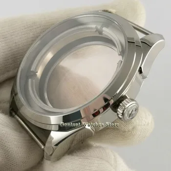 Parnis Visoke Kakovosti ura Primeru 42mm Poliranega Jekla Safirno Steklo Primeru Fit NH35 NH36 Gibanja