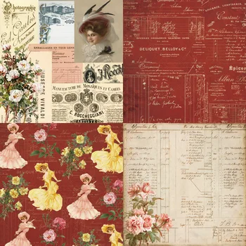 Retro Lady Rose Material, Papir DIY Scrapbooking Premaz Kolaž Dnevnik Album Foto Rekviziti Darilni Embalaži Dekoracijo