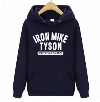 2021 Moške Novo hoodie Iron Mike Tyson POLJE Črke Logotip Tiskanja Vrhovi Tees Kul Velik Plus Velikost hoodies S-4XL Sweatshirts