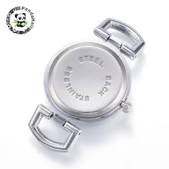 10pcs Ravno Krog Zlitine Pazi Glavo Watch Komponente, Platina, Velikost: približno 29 mm širok, 49 mm dolge, 9 mm debel, luknjo: 10x5.5 mm.