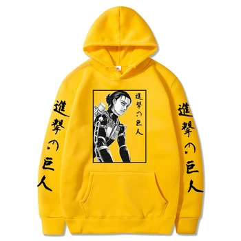 Napad Na Titan Hoodie Jeseni, Pozimi Priložnostne Toplo Moški Puloverji s kapuco Japonski Anime Er Yeager Majica Hip Hop Moški pulover s kapuco