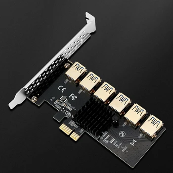 PCI Express Množitelj, PCIE 1 /PCIEx4 do 6 USB3.0 Riser Card za kartico PCI Express X16 Biti Visoko Hitrost Prenosa Podatkov