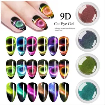 9D Galaxy Mačka Oči Laki v Prahu Pisane Magnetni Ogledalo v Prahu Magnet Nail Art Pigment Chrome DIY Nohtov, Bleščice, Okrasni T1753