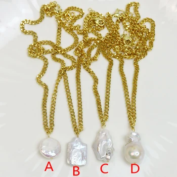 5 Kos Kubanski Verige Ogrlica Naravni Biseri ogrlico, obesek dolgo ogrlico Eleganten nakit za Ženske ogrlica 90090