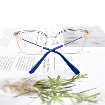 LUCIDIE Seksi Mačka Oči Očal Okvir Ženske Modne blagovne Znamke v Oblikovanje Očal Jasno Objektiv Kovinski Optična Očala Dekoracijo Očala