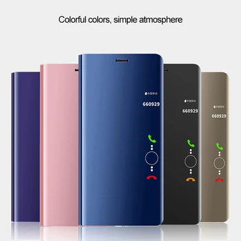 Zrcalni Prikaz Smart Flip Primeru za Samsung Galaxy J5 2016 J52016 SM J510 J510F Luksuzni Original Magnetni Fundas Usnje Telefon Kritje