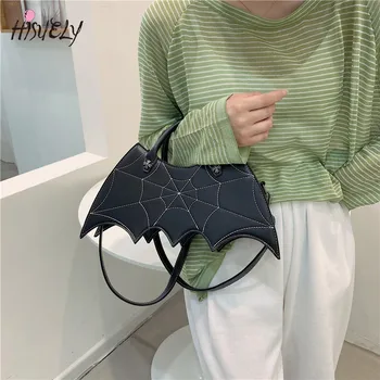 2021 novo modno kreativni humoreska zabavno Halloween osebnost bat torbici spider web vzorec messenger bag