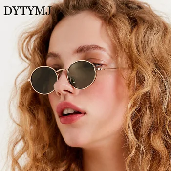 DYTYMJ Ovalne Retro sončna Očala Ženske Kovinski Očala Ženske Okrogla sončna Očala za Ženske/Moške Luksuzni Oblikovalec Gafas De Sol Hombre