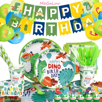Risanka Dinozaver Temo Razpoložljivi Namizna Nastavite 1. Rojstni dan Dekoracijo Otroci Baby Tuš Dekor Jungle Safari Stranka Balon