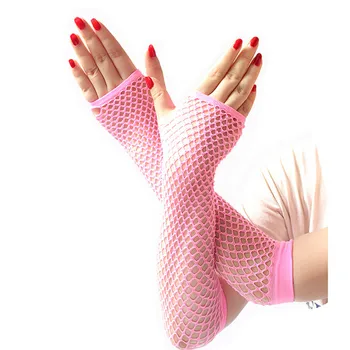 2021 Nov Modni Neon Ribja Mreža Fingerless Dolge Rokavice Nogo, Roko Hlačnice Stranka Nositi Modno Obleko Za Ženska Seksi Roko Elastičnost Rokavice