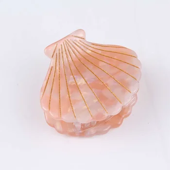 Moda Shell Design Tiste Las, Klešče ženske Sijaj Ostra Acetat Smolo Cvjetnim Tiskanja Posnetke Čop hairgrips dodatki za Lase