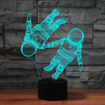 Astronavt Astronavt 3D Svetilke LED Pisane Daljinsko Spalnica Nočne Luči Rojstni dan, Božično Darilo za Otroke Baby Domov Mizo Namizni Dekor