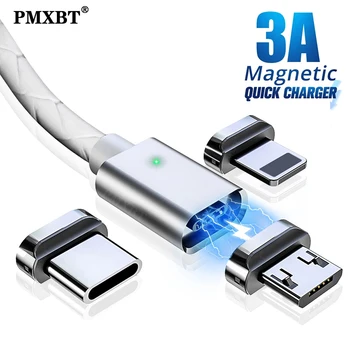 Magnetni Tip C Kabel 3A Hitro Micro USB Polnjenje prek kabla USB Podatkovni Kabel Za Samsung Xiaomi Iphone Magnet USB C Polnilnik Mobilnega Telefona, USB Kabel
