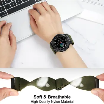 Najlon zanke traku za Samsung Galaxy Watch 4/Huawei Watch GT2/Amazfit GTR Nastavljive tkanine elastično zapestnico trak za 22 mm 20 mm