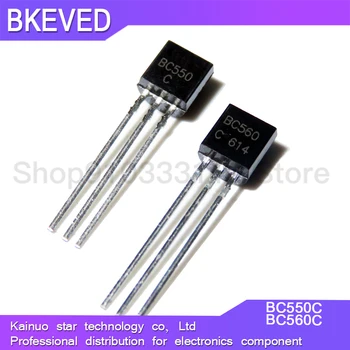 100 KOZARCEV BC550C + BC560C vsak 25pcs BC550 BC560 TO92 Tranzistor DIP-3 45V 0,1 A to-92 Novo Izvirno