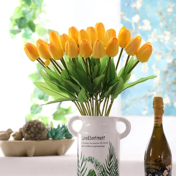 5PCS Tulipani Umetno Cvetje za Dekoracijo Doma Svile Cvetja Dekoracijo Dnevna Soba Dekor Zahvalni Okraski Mama Darilo