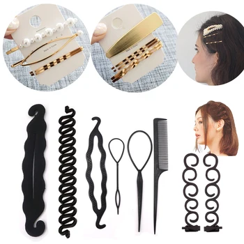 DIY Pričeska Lase Pribor za Ženske, Dekleta Twist sponke za Lase Zatiči Barrette Hairgrips Hairwear Brading Las Styling Orodja